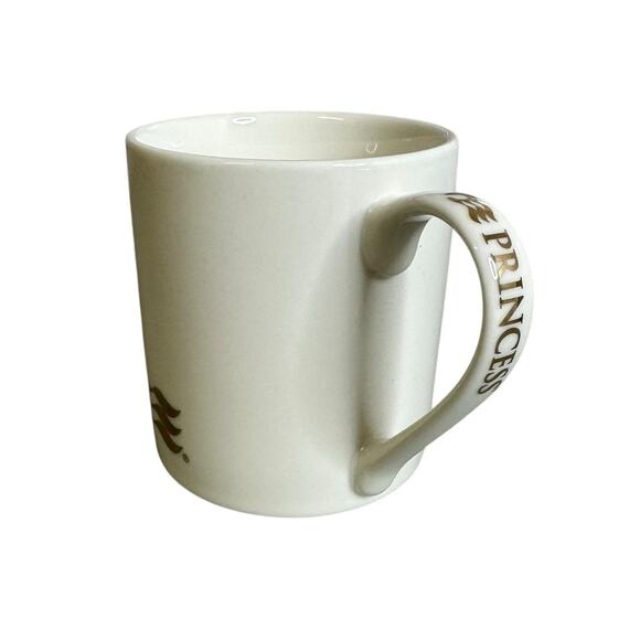 Princess Cruise Coffee Mug Ivory With Gold Logo New - Picture 2 of 5